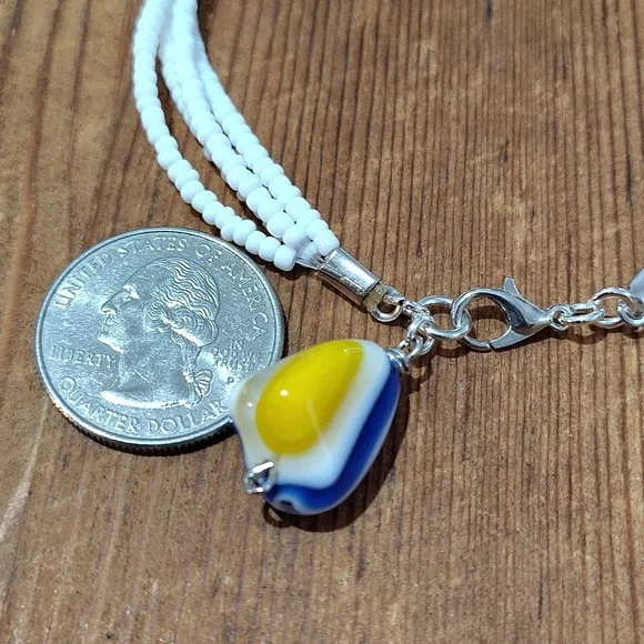 Ladies Beaded White Handmade Multi-Strand Bracelet, Ladies Beaded Bracelet - Picture 4 of 8